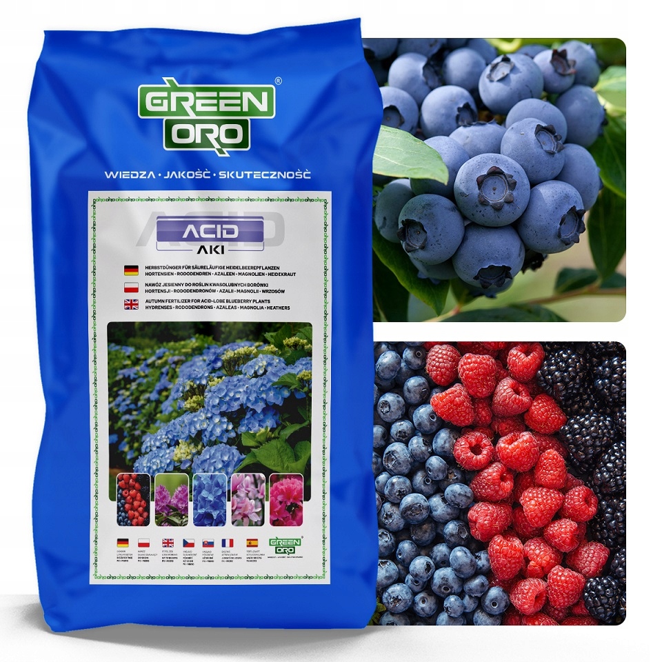 Jesenné hnojivo pre čučoriedky, maliny, černice, stromčeky Acid Aki 24kg