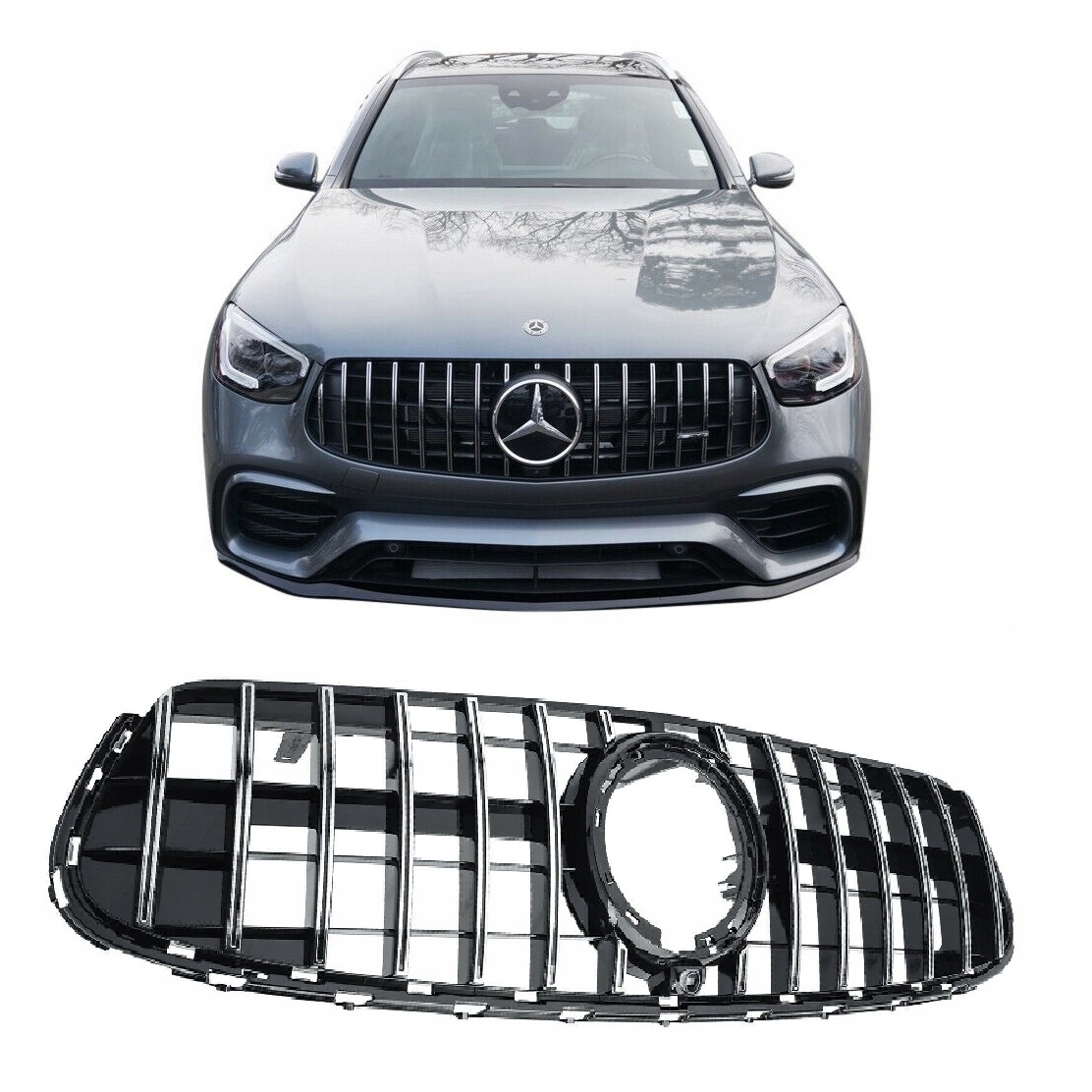 Решітка радіатора Решітка до Mercedes GLC X253 РЕСТАЙЛІНГ 19- ПАНАМЕРІКАНА версія до AMG