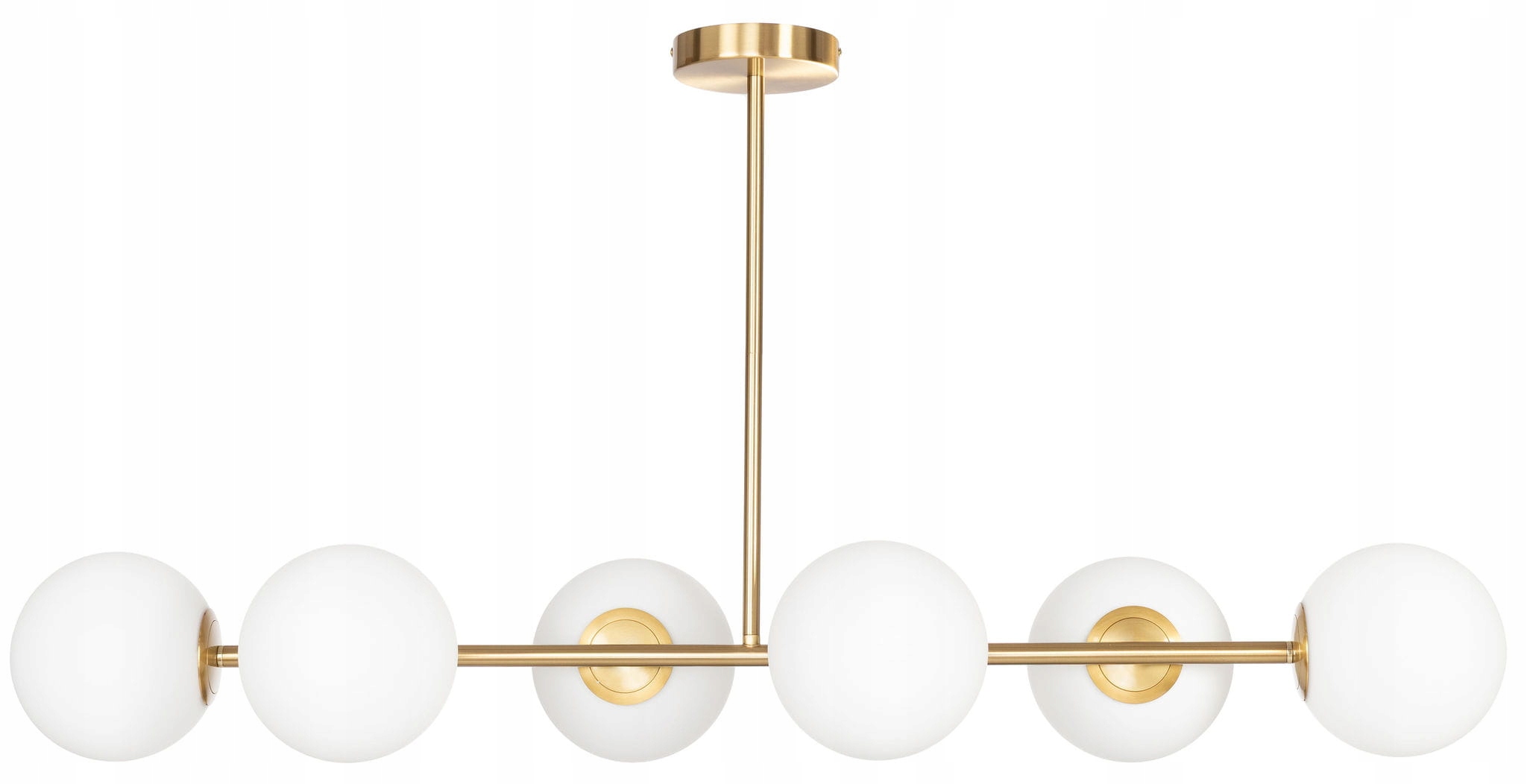 Lampa sufitowa Milano gold 6 kloszy mleczne kule EP1C22