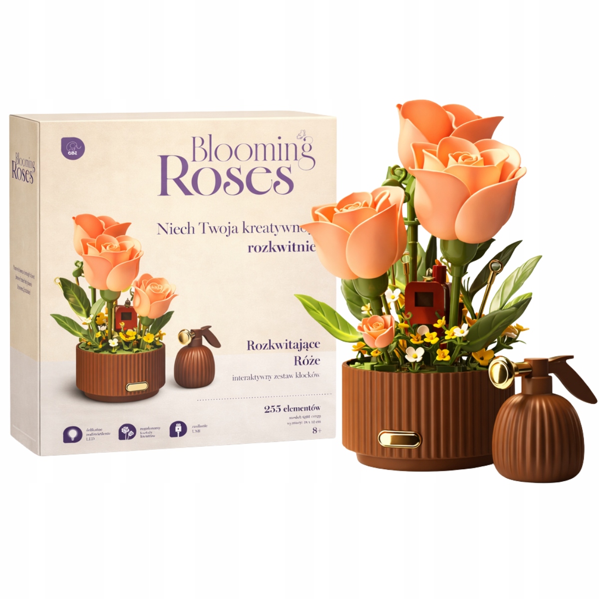 Klocki konstrukcyjne Róże Led interaktywne Blooming Roses