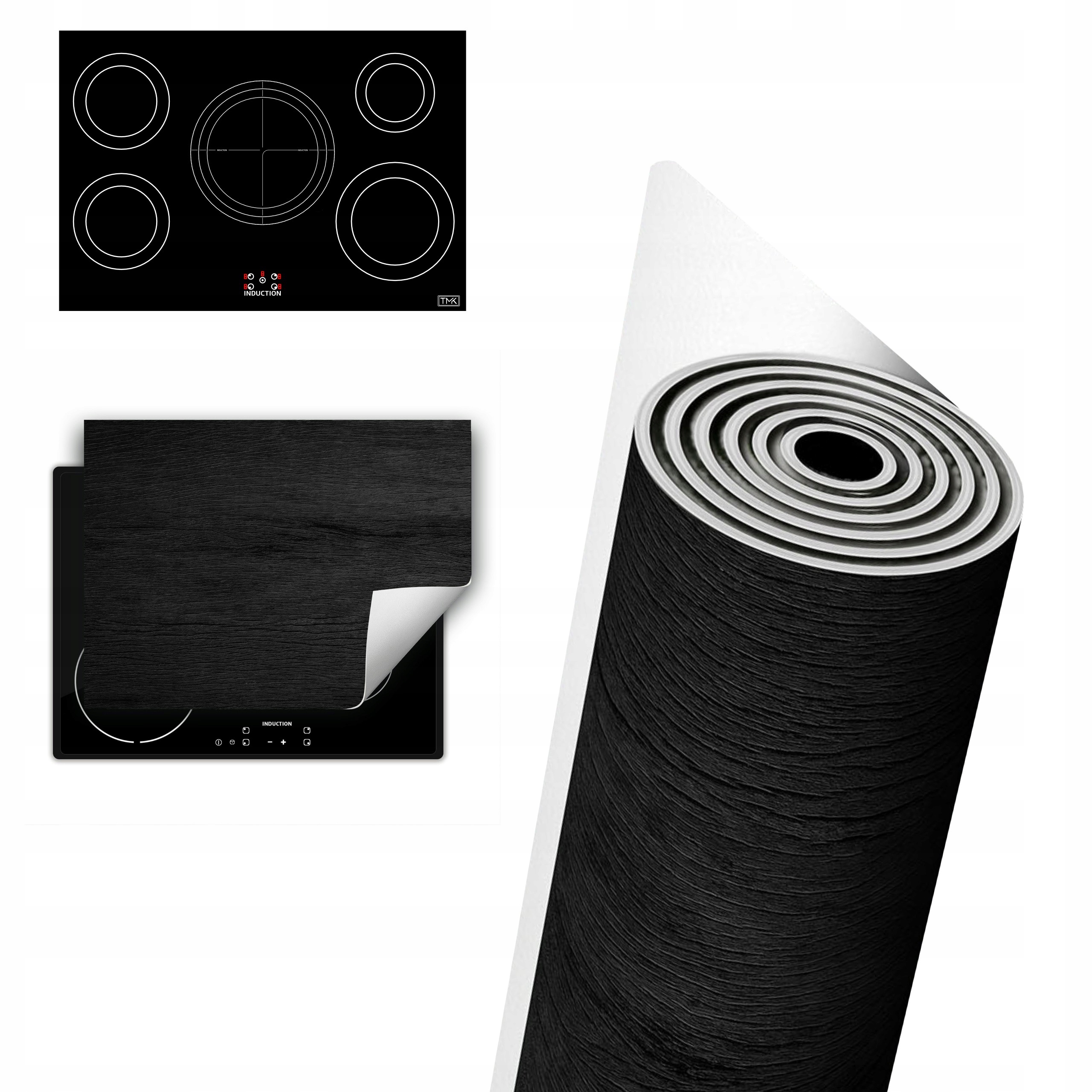 Vinylová Ochrana Na Indukci Desky 80x52 černá dřevo