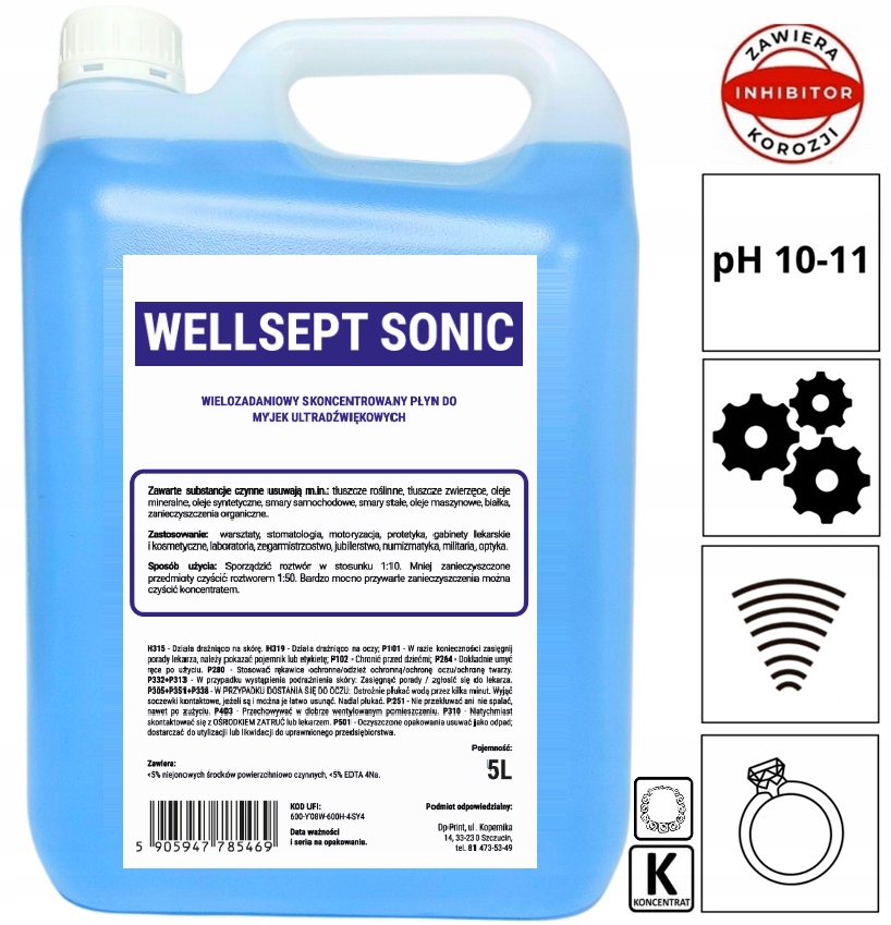 KONCENTRAT płyn do myjki ultradźwiękowej Ultra SONIC 5L Marka inna