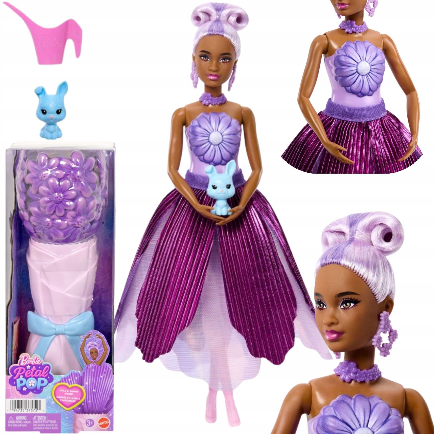 LALKA BARBIE PETAL POP KWIAT FIOLETOWA STOKROTKA LALKA KSIEŻNICZKA BUKIET