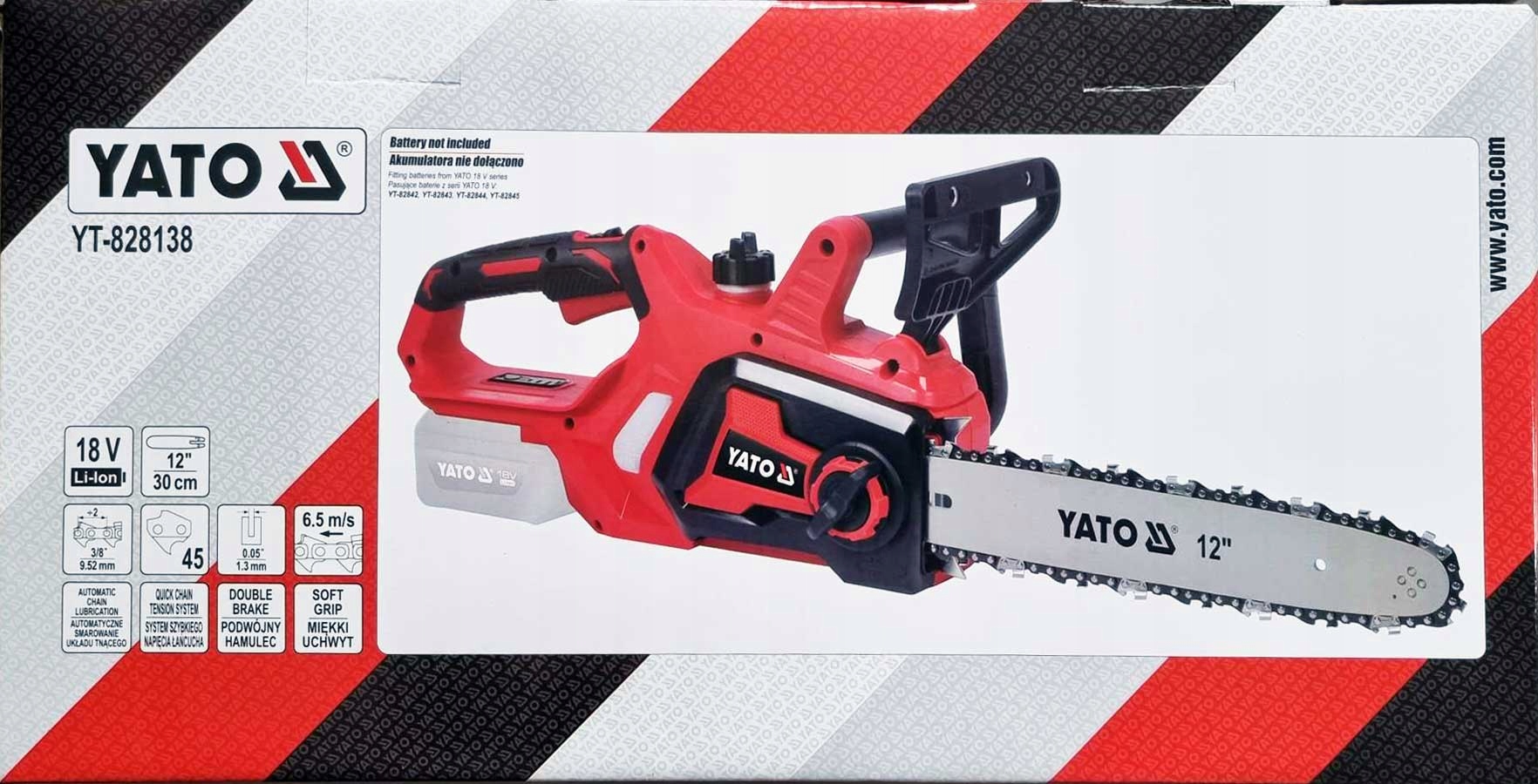 YATO AKUMULATOROWA PIŁA PILARKA ŁAŃCUCHOWA 18V BODY KORPUS Długość prowadnicy 12 cm