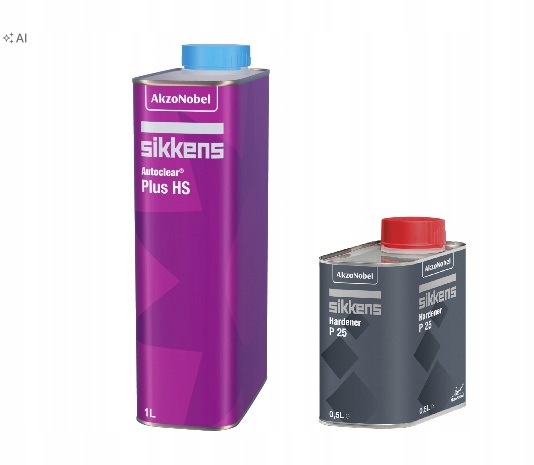 Sikkens Lakier bezbarwny Autoclear Plus Hs 1L +Utwardzacz P25 0,5L