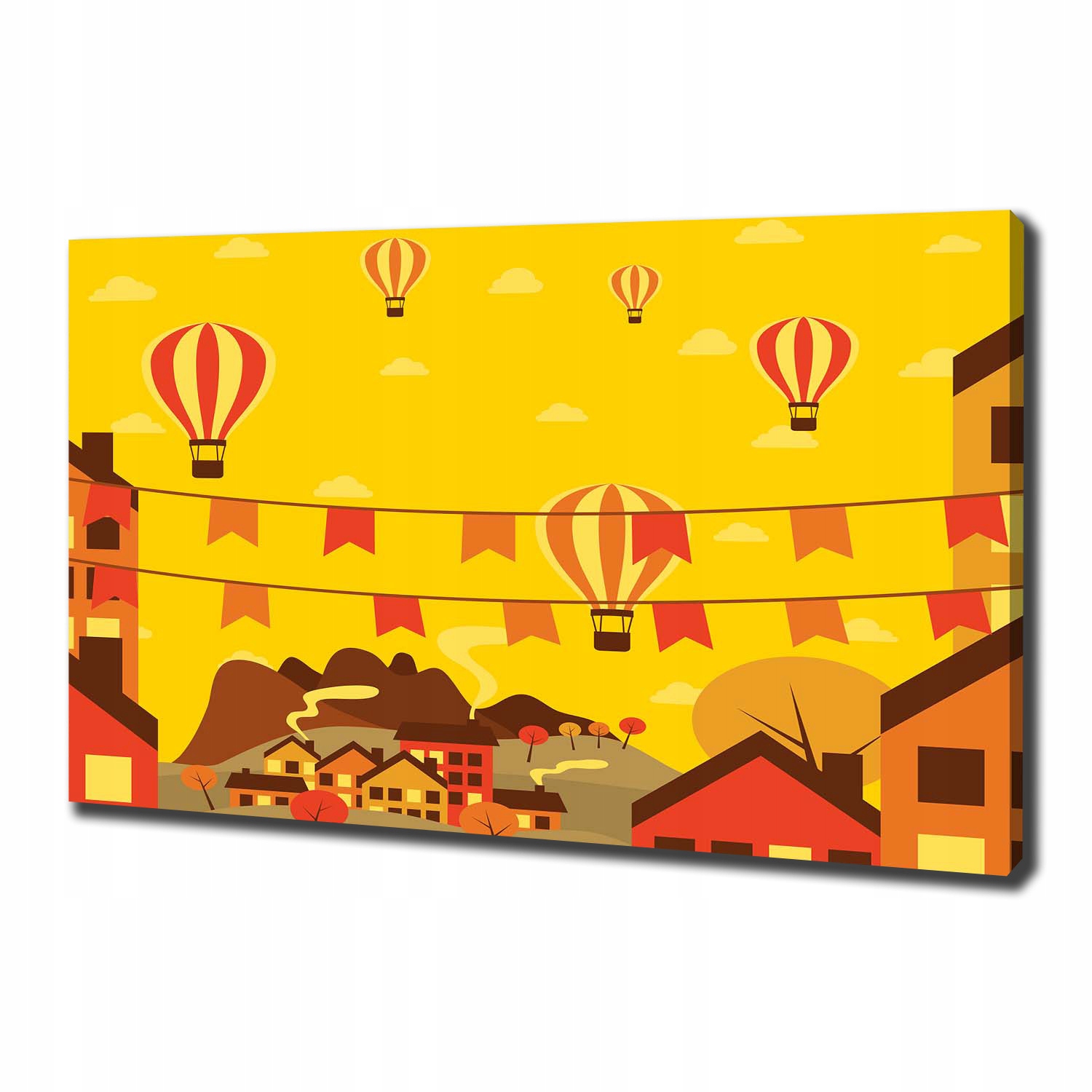 

Foto obraz na płótnie Balony nad miastem 100x70 cm