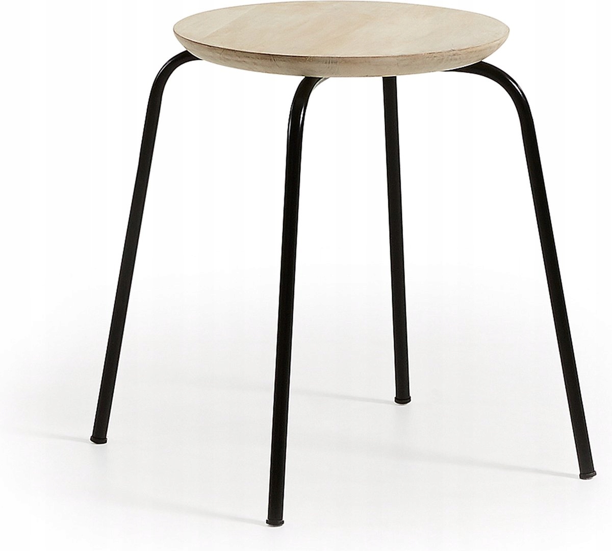 Kave Home Stolička Ren z masívneho dreva mango čierne oceľové nohy 45 cm H