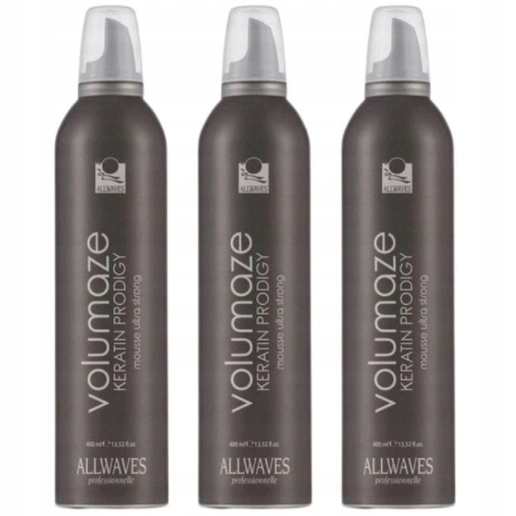 3X Allwaves Pěna Na Vlasy Zvětšující Objem S Keratinem Silná 400 ML