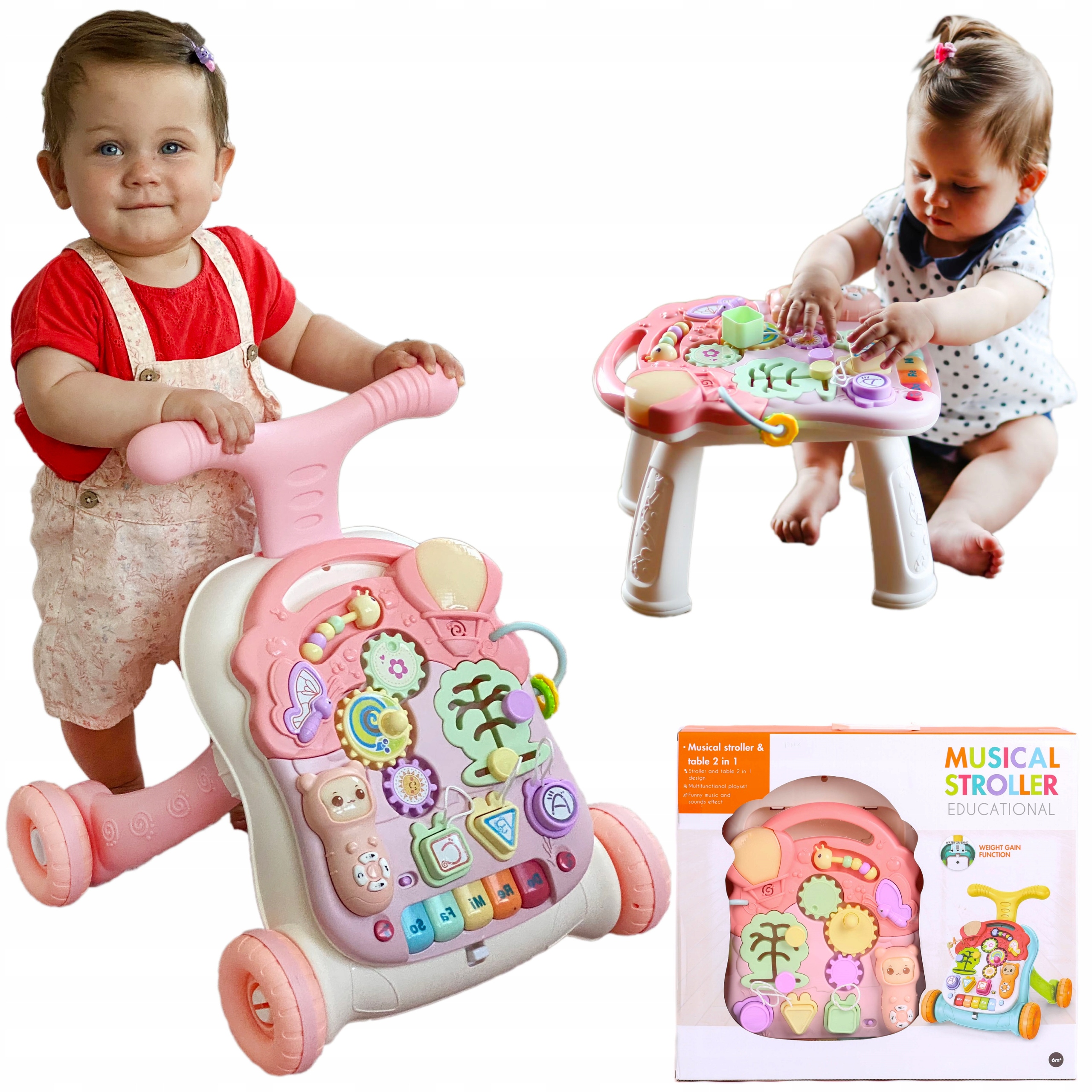 

Chodzik Interaktywny Pchacz Edukacyjny Stolik 6w1