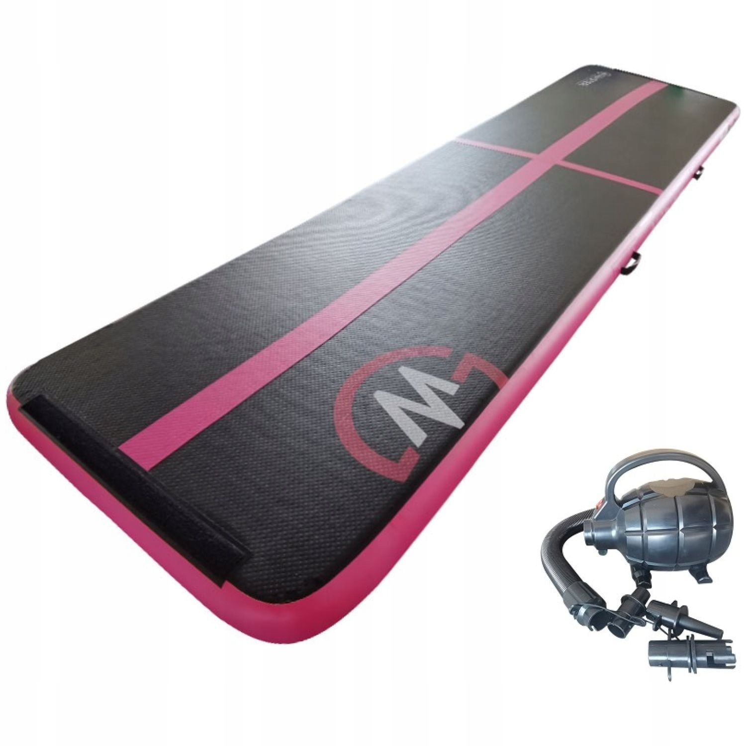 AirTrack Dmuchana Mata Gimnastyczna Black-Pink Master 500 x 100 x 10 cm