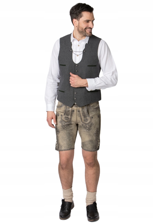 Stockerpoint Kožené Kraťasy S Výšivkami Hnědé 50 Jpa