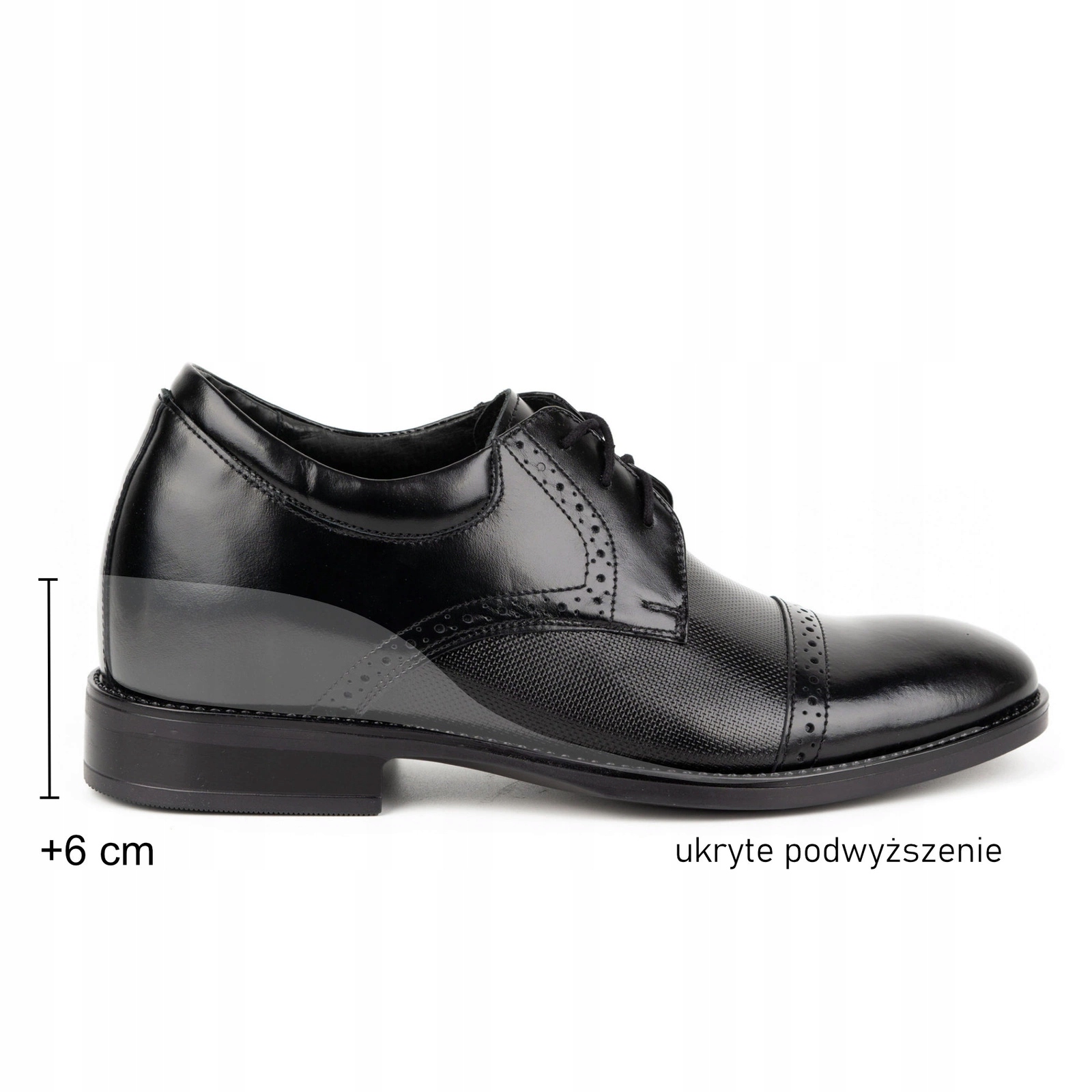 Pánské kožené vyvýšené boty 6 cm MP45KB černé 41