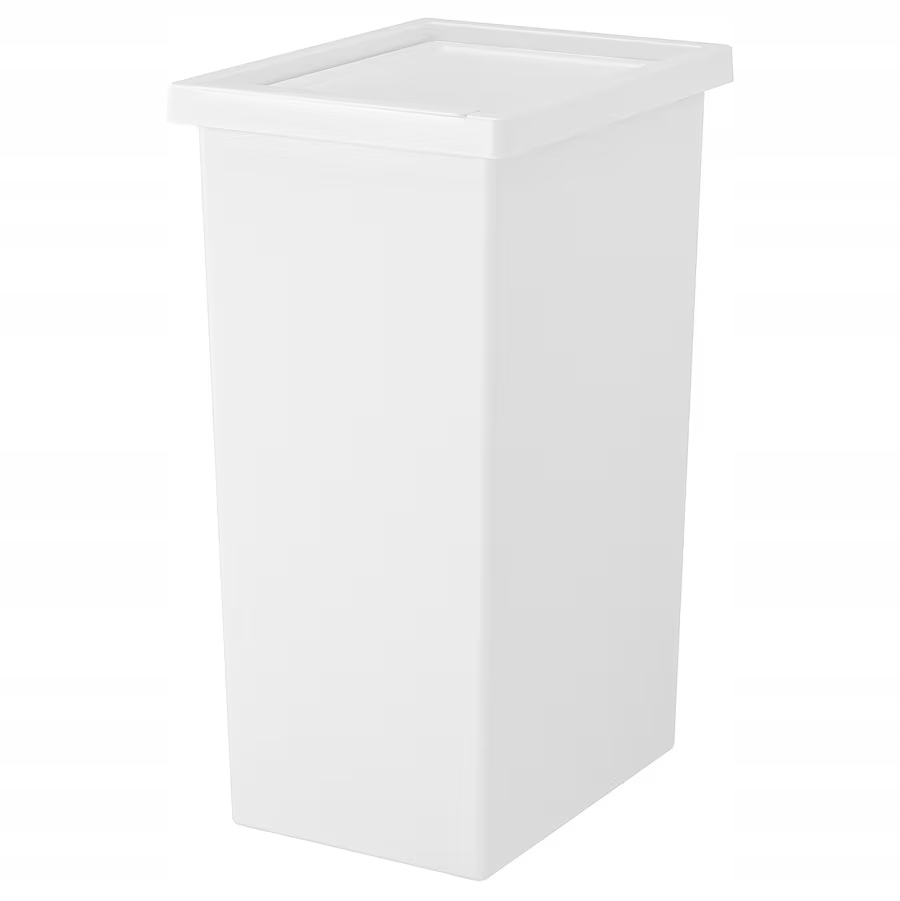 Levně Ikea Filur Plastový koš s víkem bílý 42 l