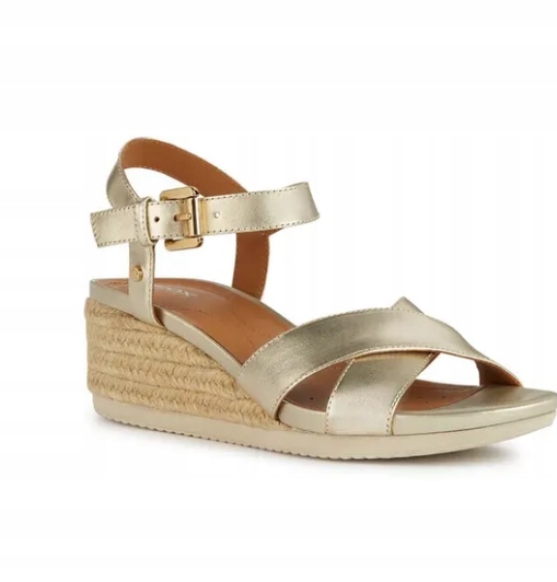 Zlaté dámské sandály Geox Ischia Corda