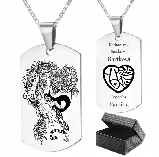 

Naszyjnik Nieśmiertelnik prezent grawer Dwustronny