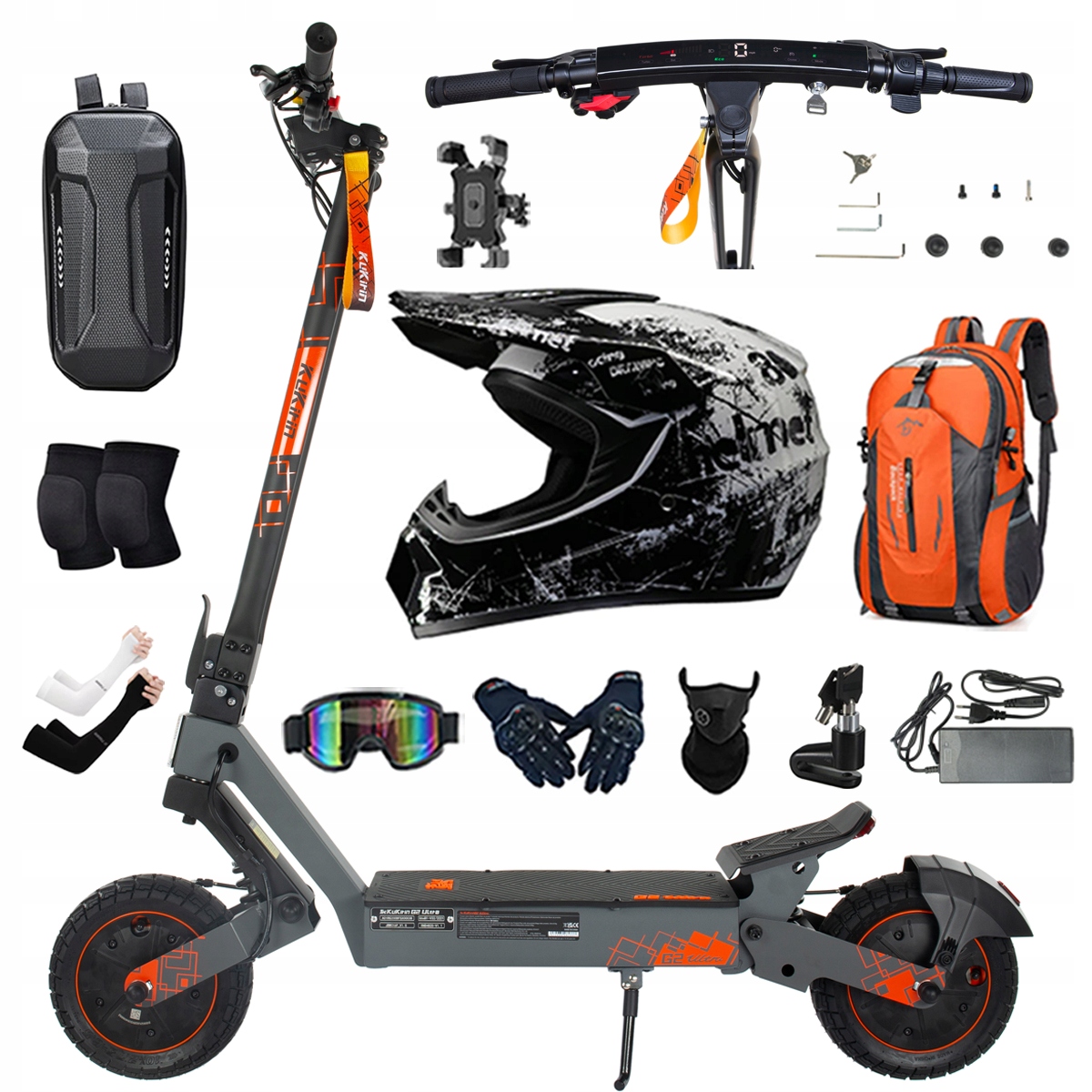 Kukirin G2 Ultra elektrické vozidlo 2000W 55km/h 55KM 48V18Ah 10" dárky