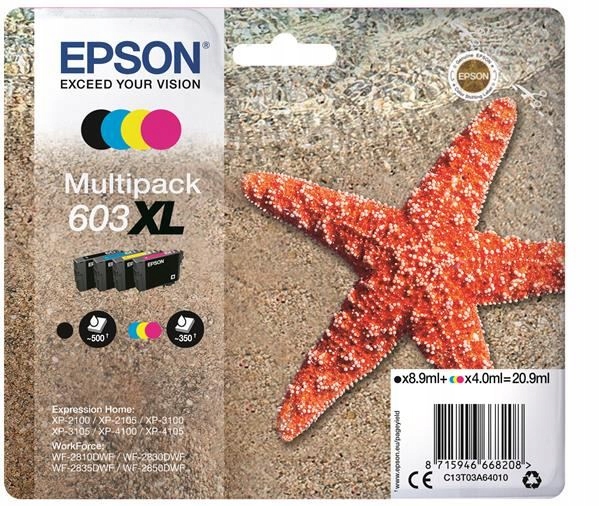 Atrament Epson Multipack "Starfish" 4-farebný atrament 603XL C13T03A64010