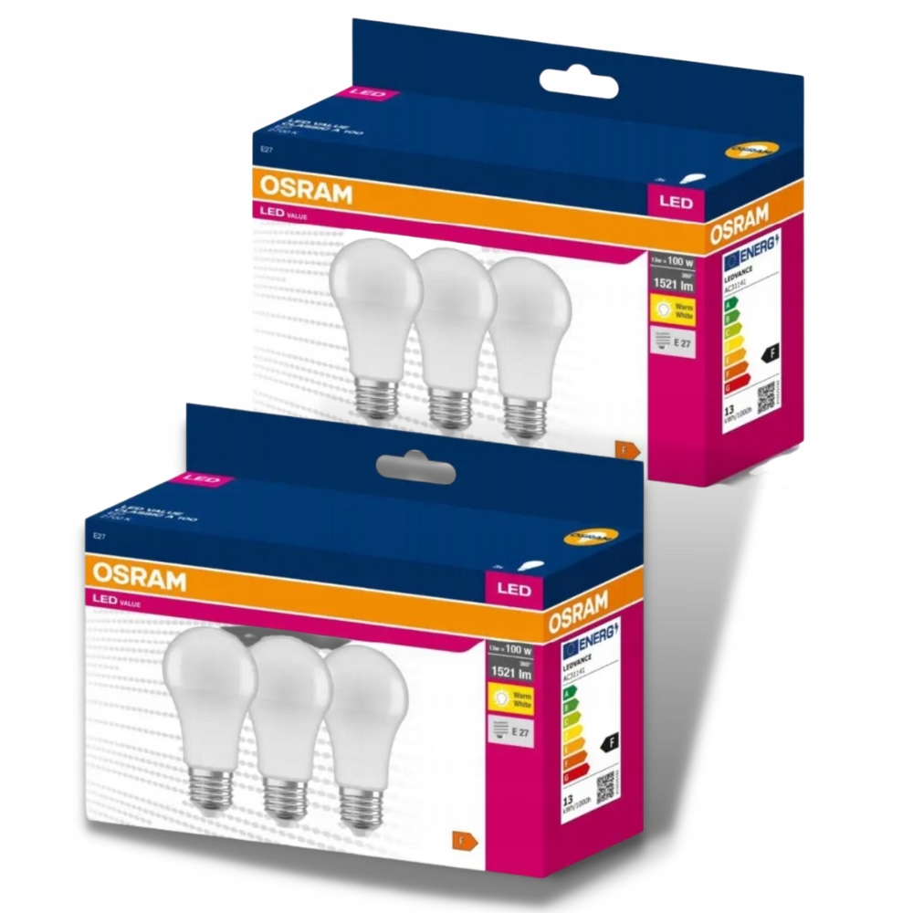 

2x 3-PAK Żarówki Led E27 13W 1521lm 2700K Osram