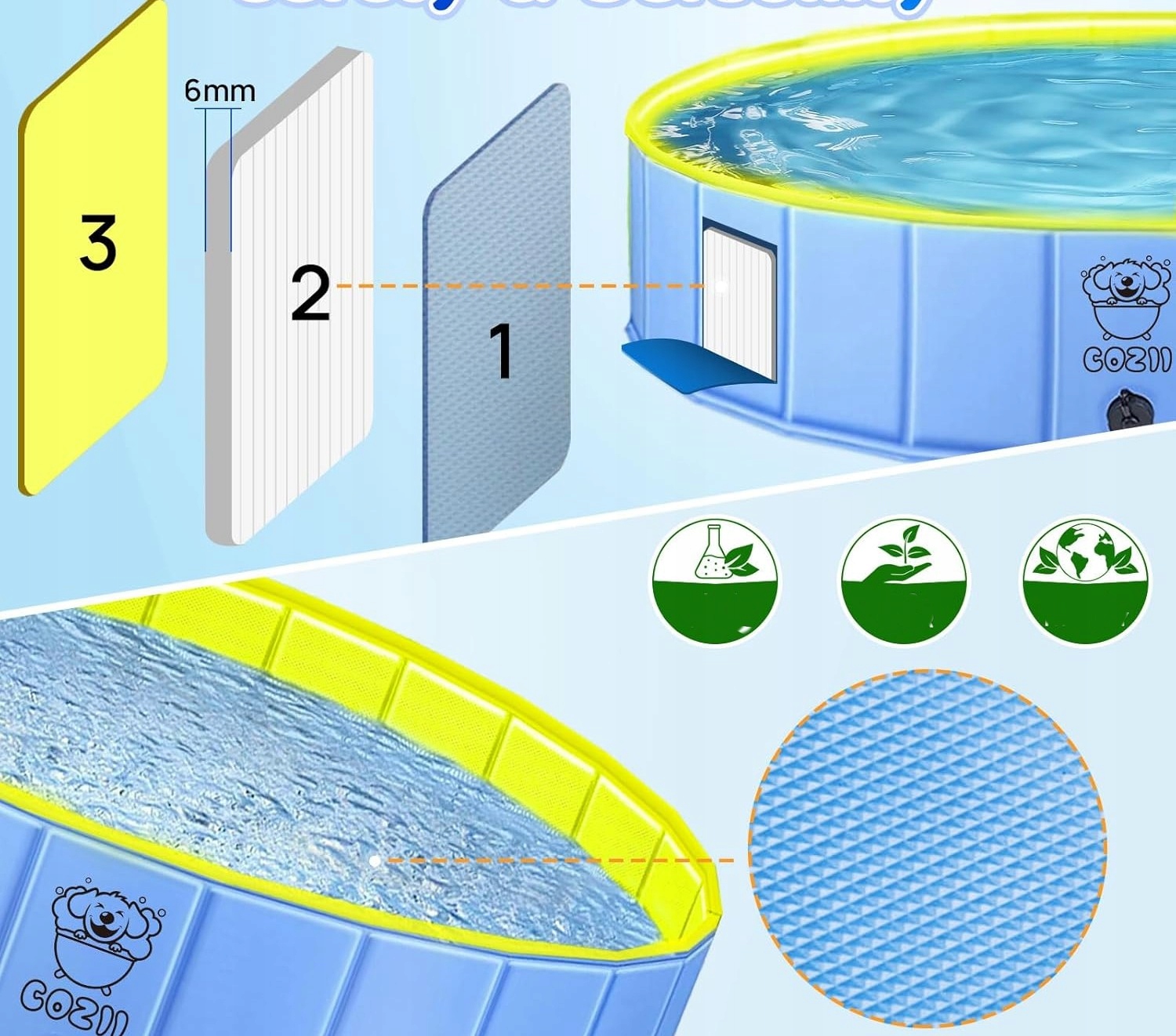 Levně Skládací Velký Protiskluzný Bazén Pro Psa Na Léto Do Zahrady 120X30