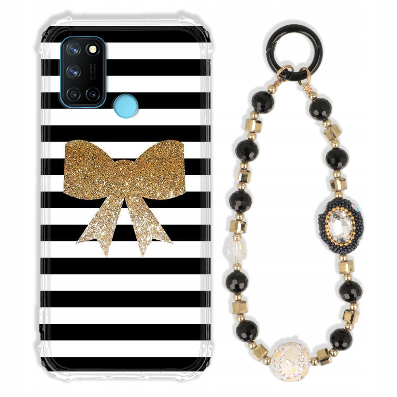 Puzdro Pre Realme C17 Case Antishock Zirkóny Čierno-zlaté |odolné|pevné