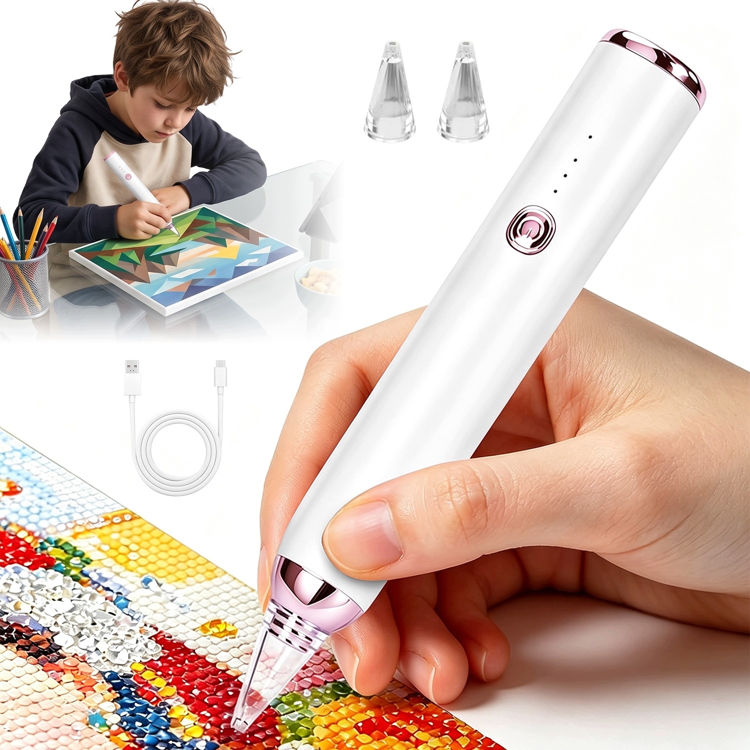 Elektrický Propiska Pro Diamantové Vyšívání Diamond Painting Příslušenství Usb