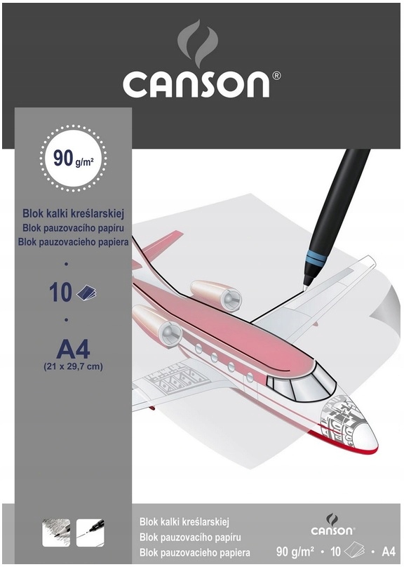 Kalka kreślarska techniczna A4 CANSON blok 10 ark.