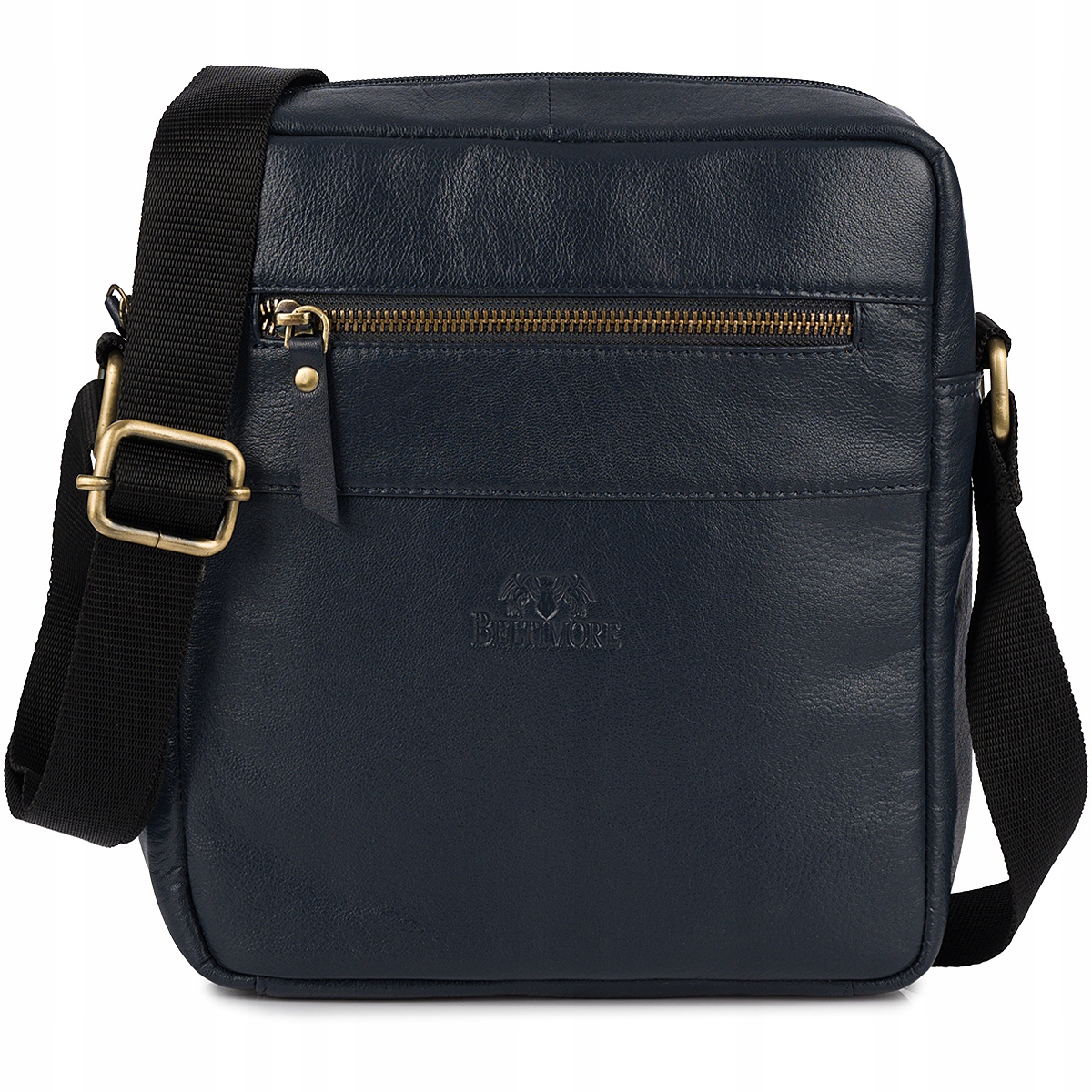 Pánská kožená taška přes rameno kabelka přes rameno sportovní pevná černá Beltimore