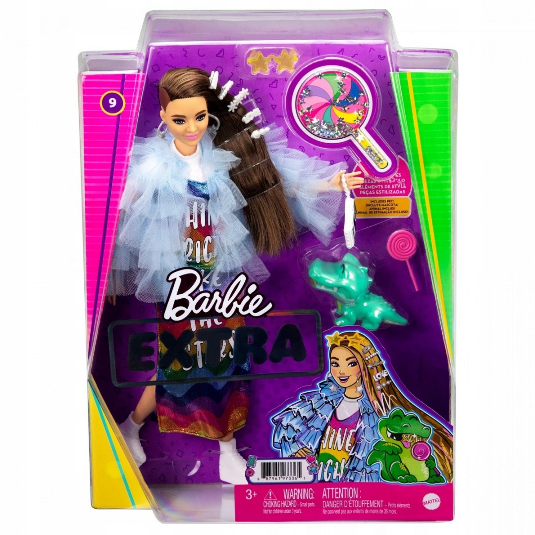 Lalka BARBIE EXTRA Moda Lalka Zwierzątko + akces Seria Extra