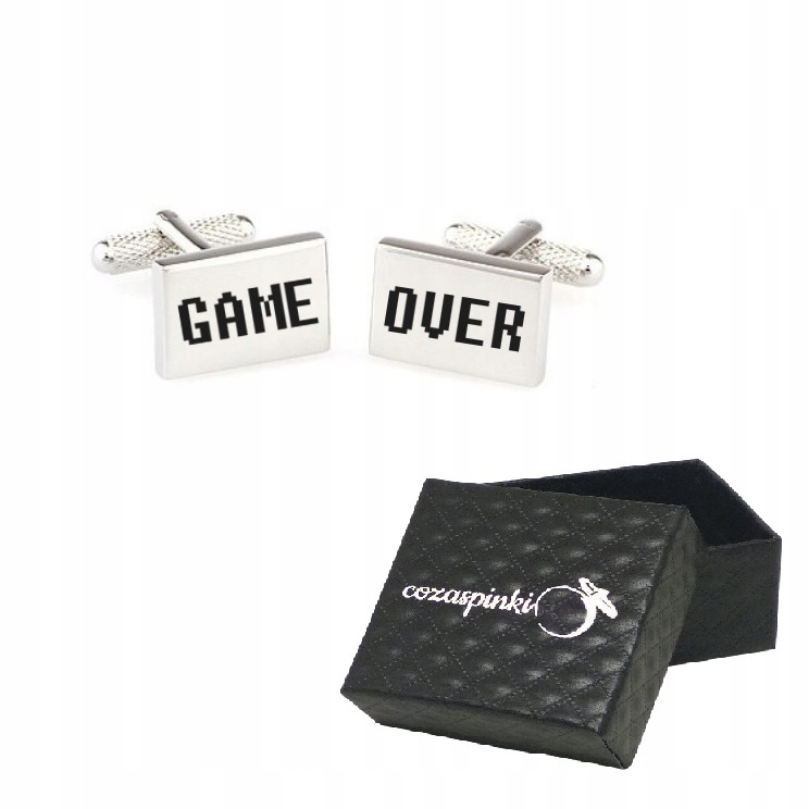 

Spinki do mankietów prostokątne Game Over ślub