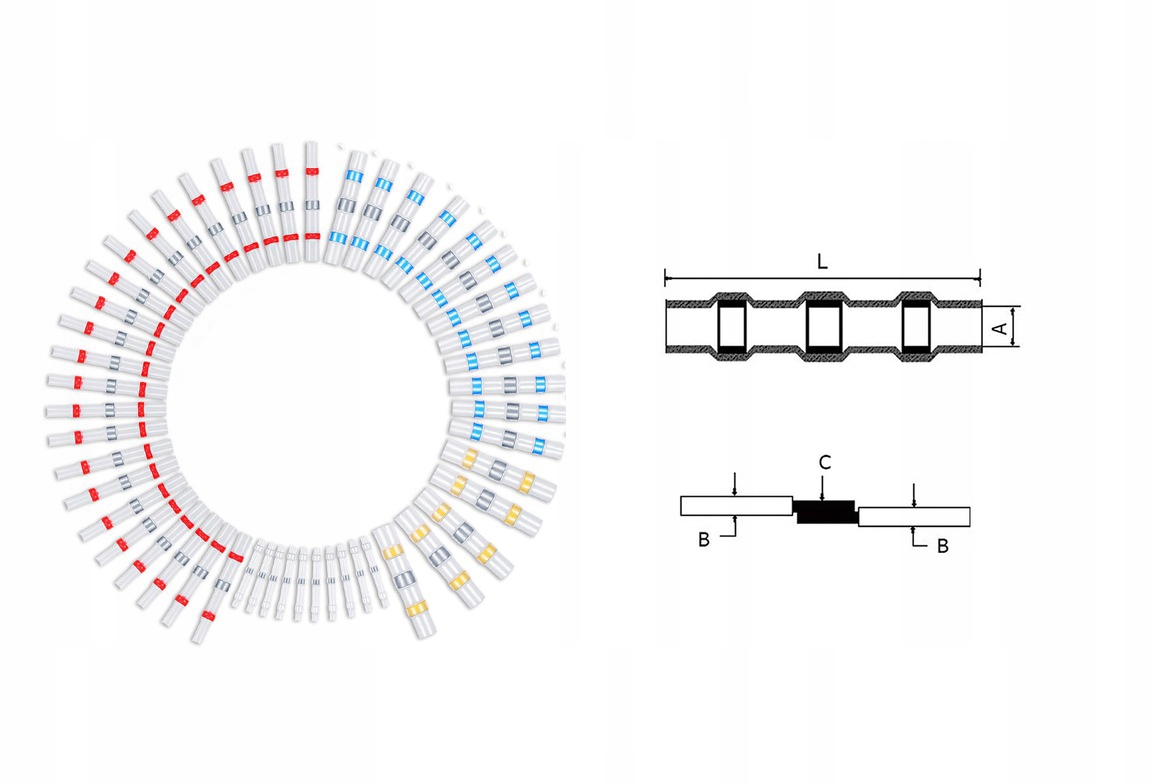 Koszulki TERMOKURCZLIWE z Cyną Złączki RURKI 50 Marka inna