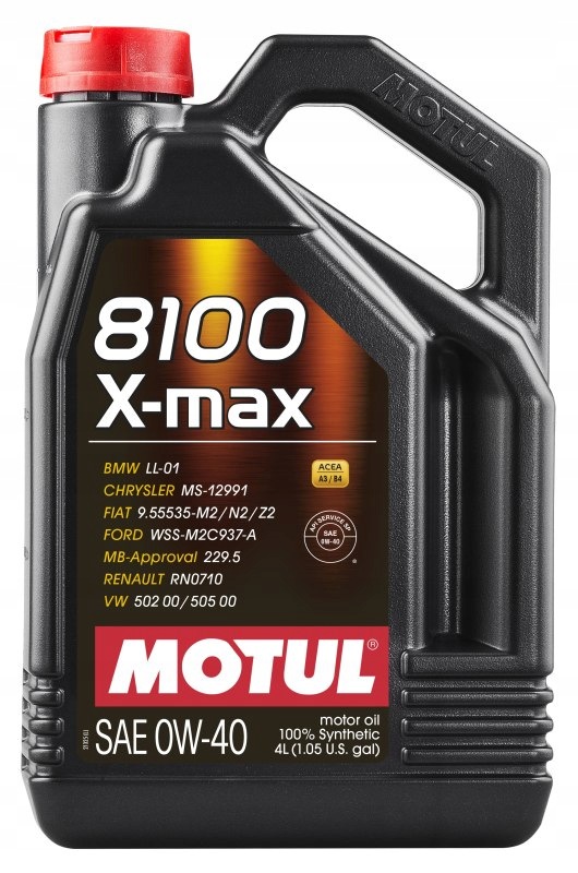 Motul Olej 0V40 4 L 8100 X-max A3/B4 Sn LL01 229.5 502.00 505.00 B
