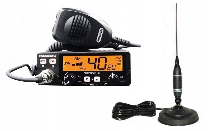 RADIO CB PRESIDENT TEDDY ANTENA SIRIO OMEGA MAG