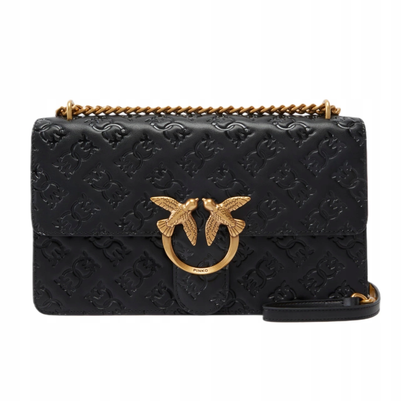 -30% Pinko Kožená Kabelka Classic Love Bag One Logo Černá