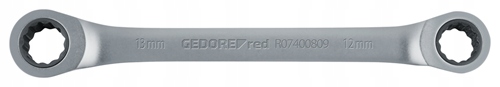 Oboustranný očkový klíč s ráčnou rovný 14x15 mm Gedore