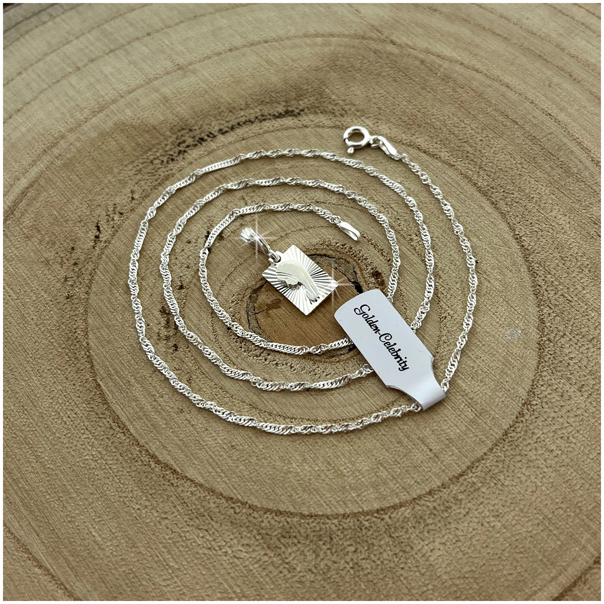 SREBRNY ŁAŃCUSZEK + MEDALIK 925 PREZENT DLA DZIEWCZYNKI NA KOMUNIĘ + GRAWER Stan opakowania oryginalne