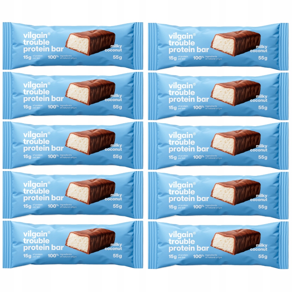 10x Vilgain Trouble Protein Bar Kokos z mleczną czekoladą 55 g