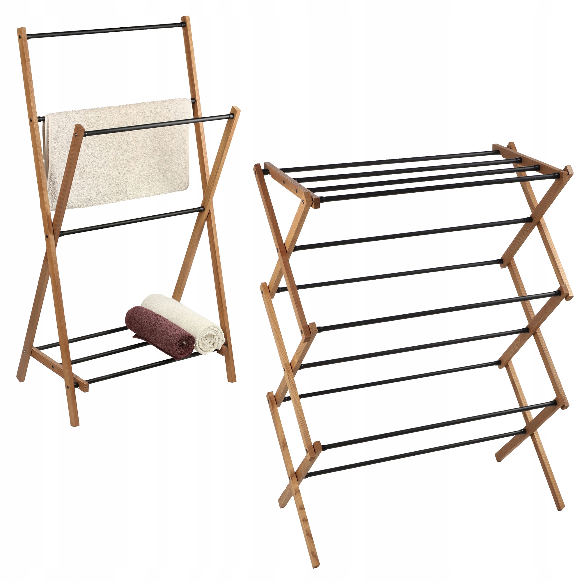 Levně Sušák Na Prádlo Vertikální Dřevěné Prádlo Dřevěný Koupelnový Stojan