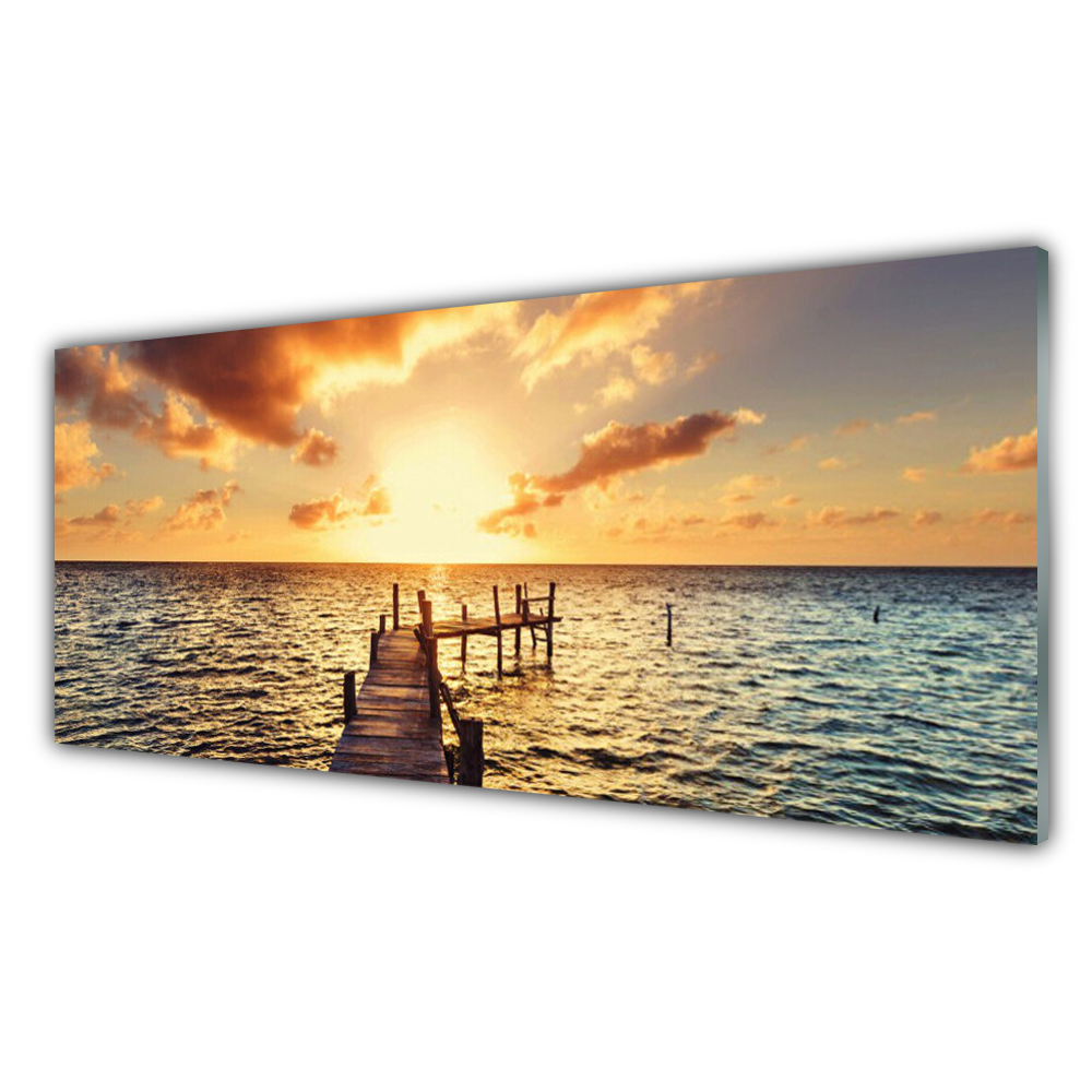 

Fotoobraz akryl 125x50 Mostek Morze Zachód Widok