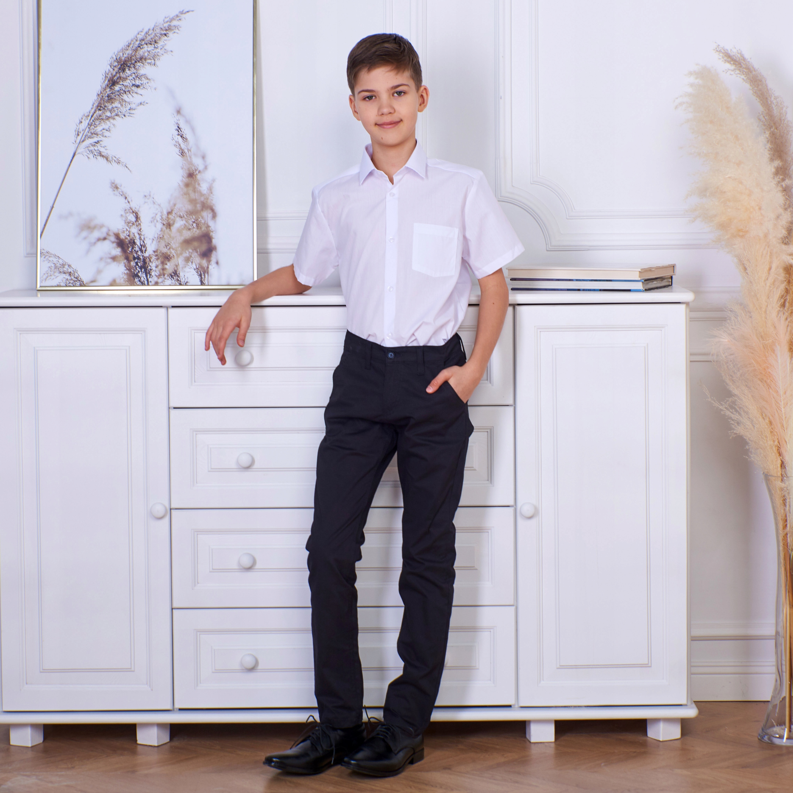 KOSZULA CHŁOPIĘCA biała krótki rękaw elegancka dla chłopca wizytowa BIKS 98 Marka Inna marka