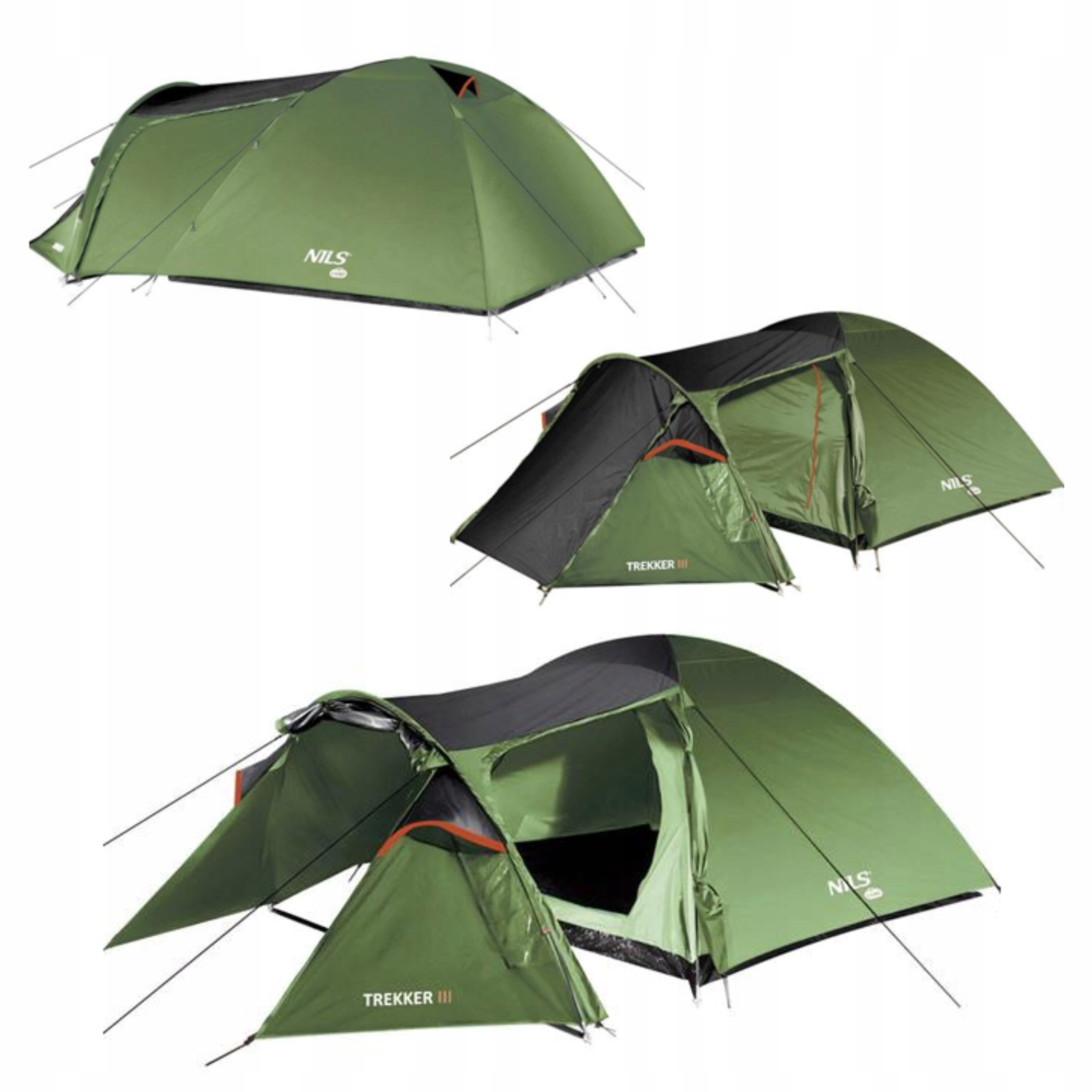 3-místný stan NC6312 rodinný zeleno-šedý Nils Camp