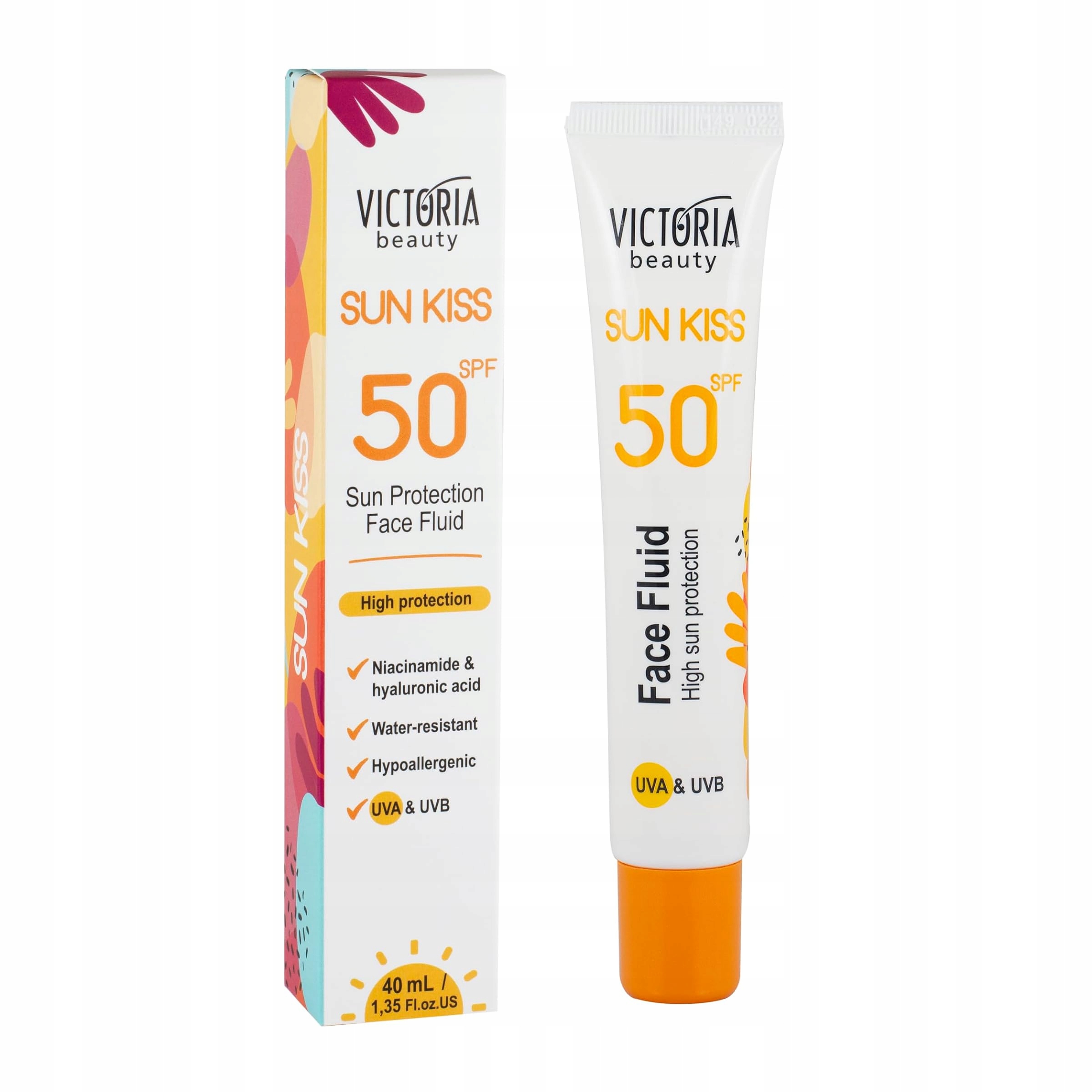 Victoria Beauty – opalovací krém na obličej Spf 50 s kyselinou hyaluronovou a vodou