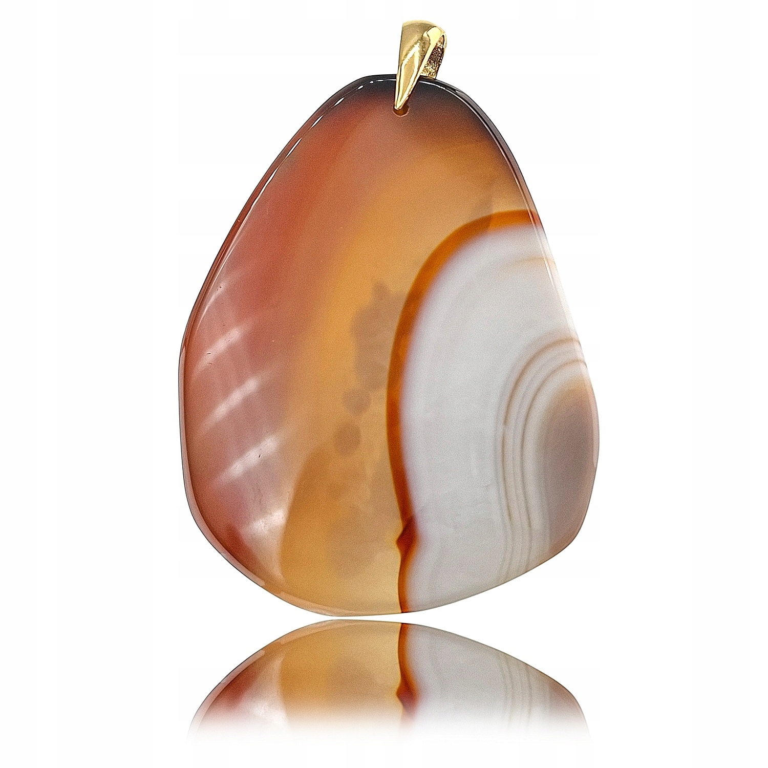 Přírodní Achát Krásný Přívěsek Zlaté Stříbro Unikát