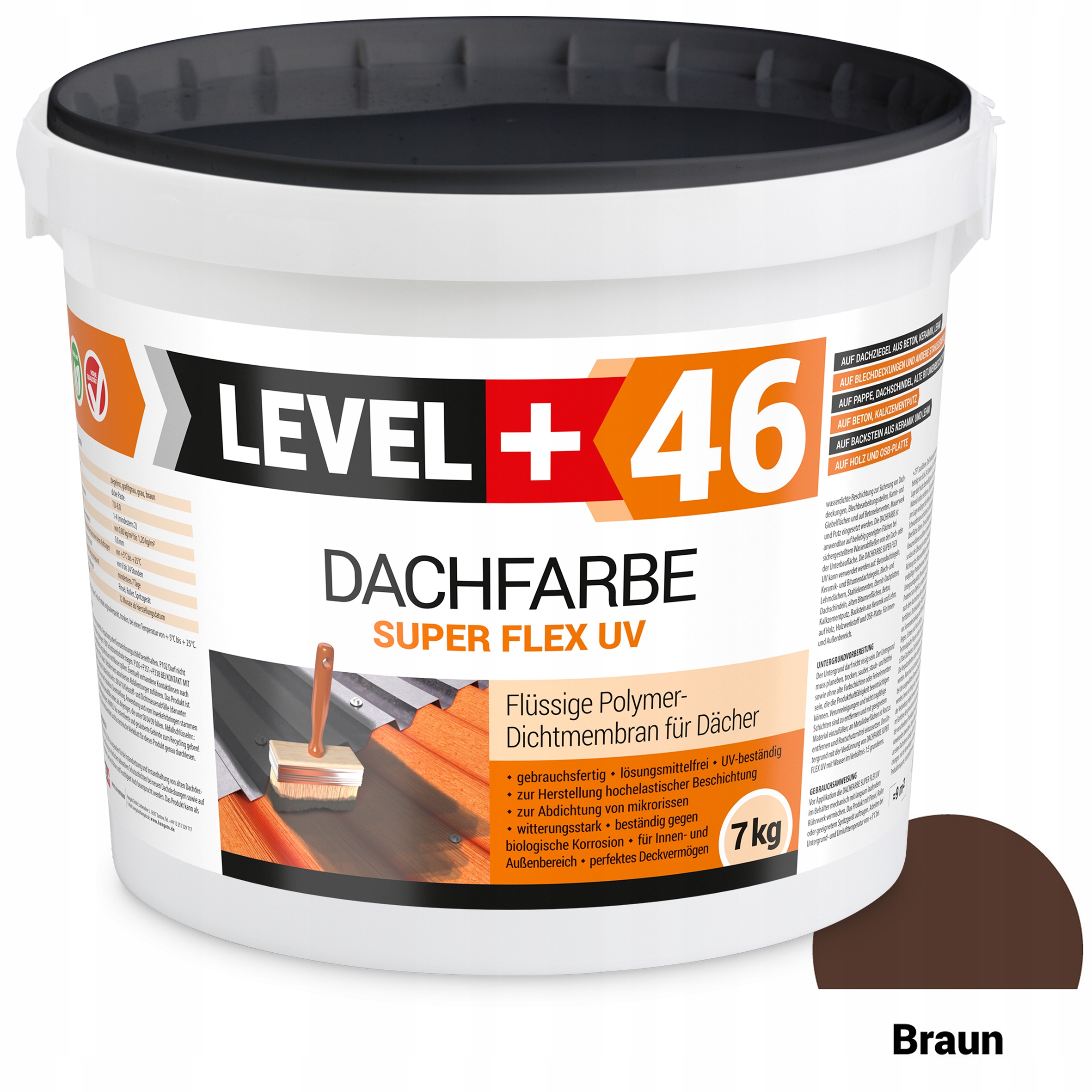

Farba dachowa płynna folia brązowa 7kg Level+46