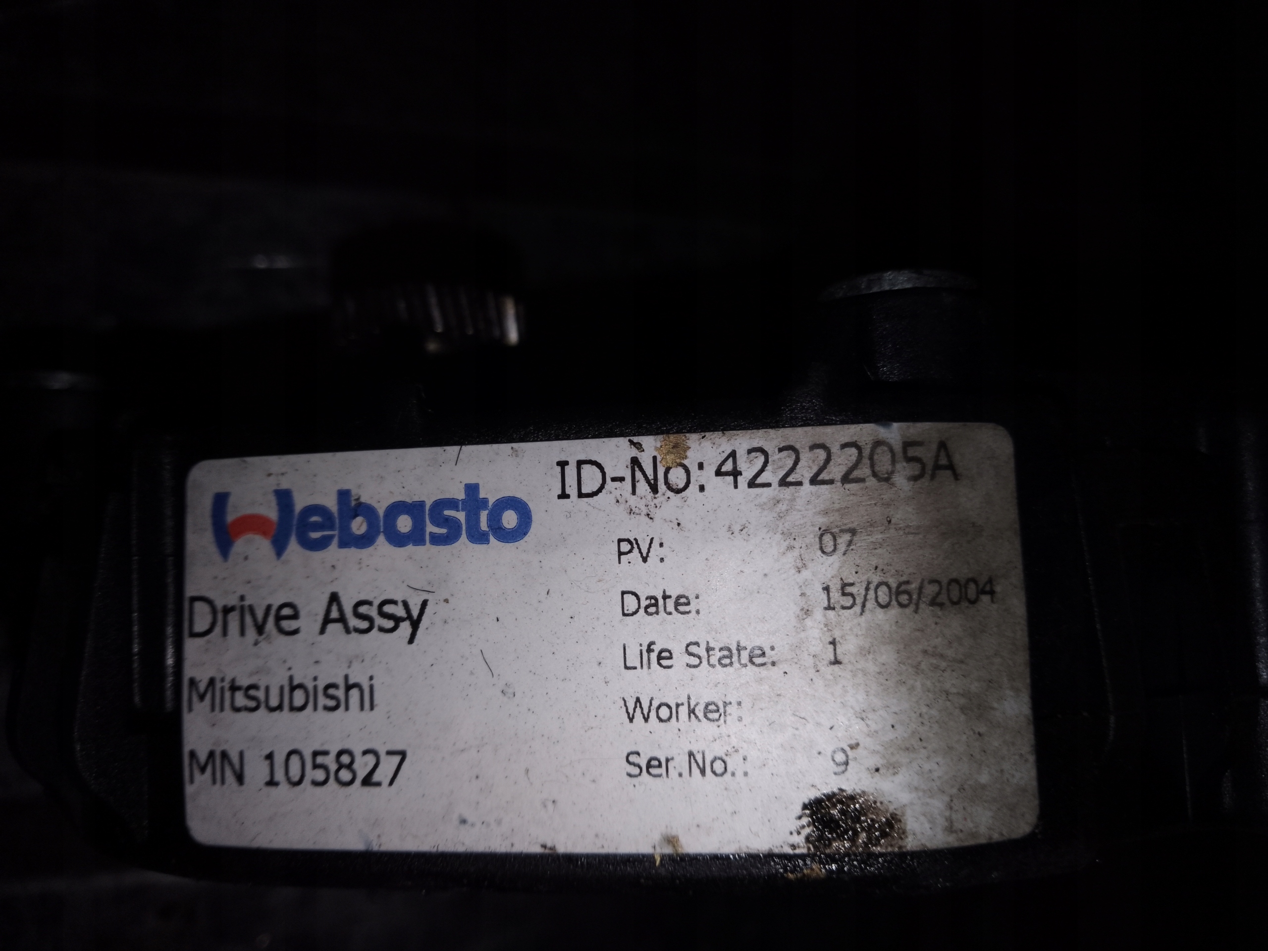 MOTOR SCHIEBEDACH MITSUBISHI COT VI MN105827