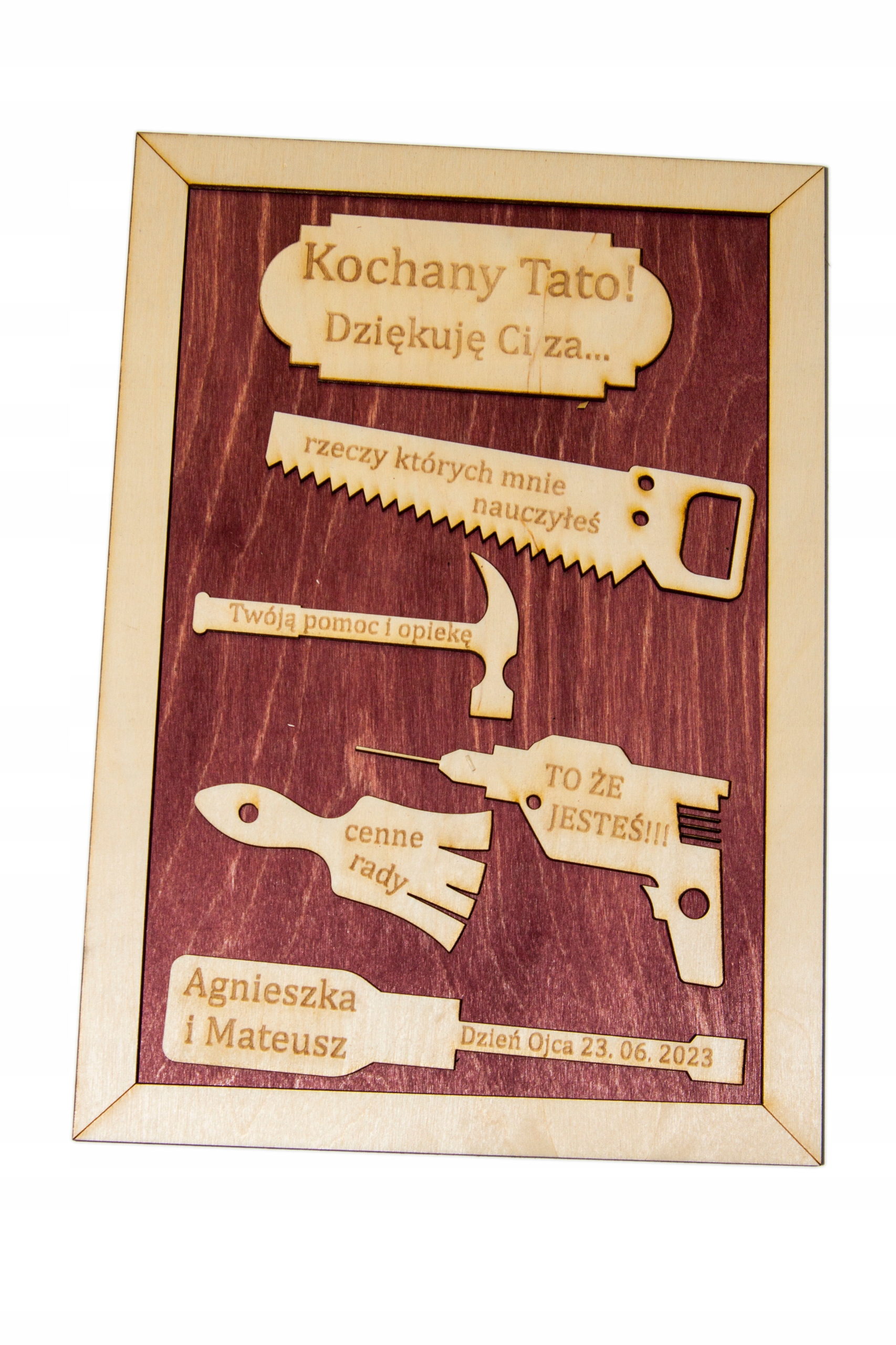 PODZIĘKOWANIE DLA TATY Dzień Ojca ramka narzędzia
