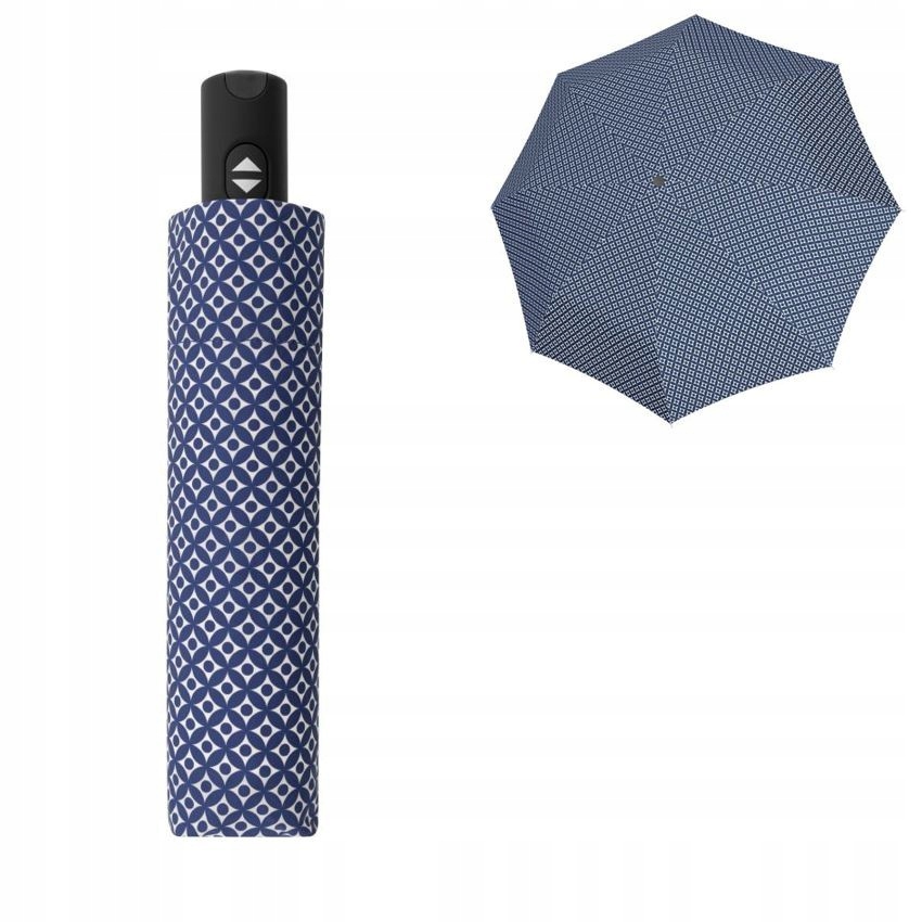 Deštník Doppler Carbonsteel Magic Minimals geometrický vzor modrý