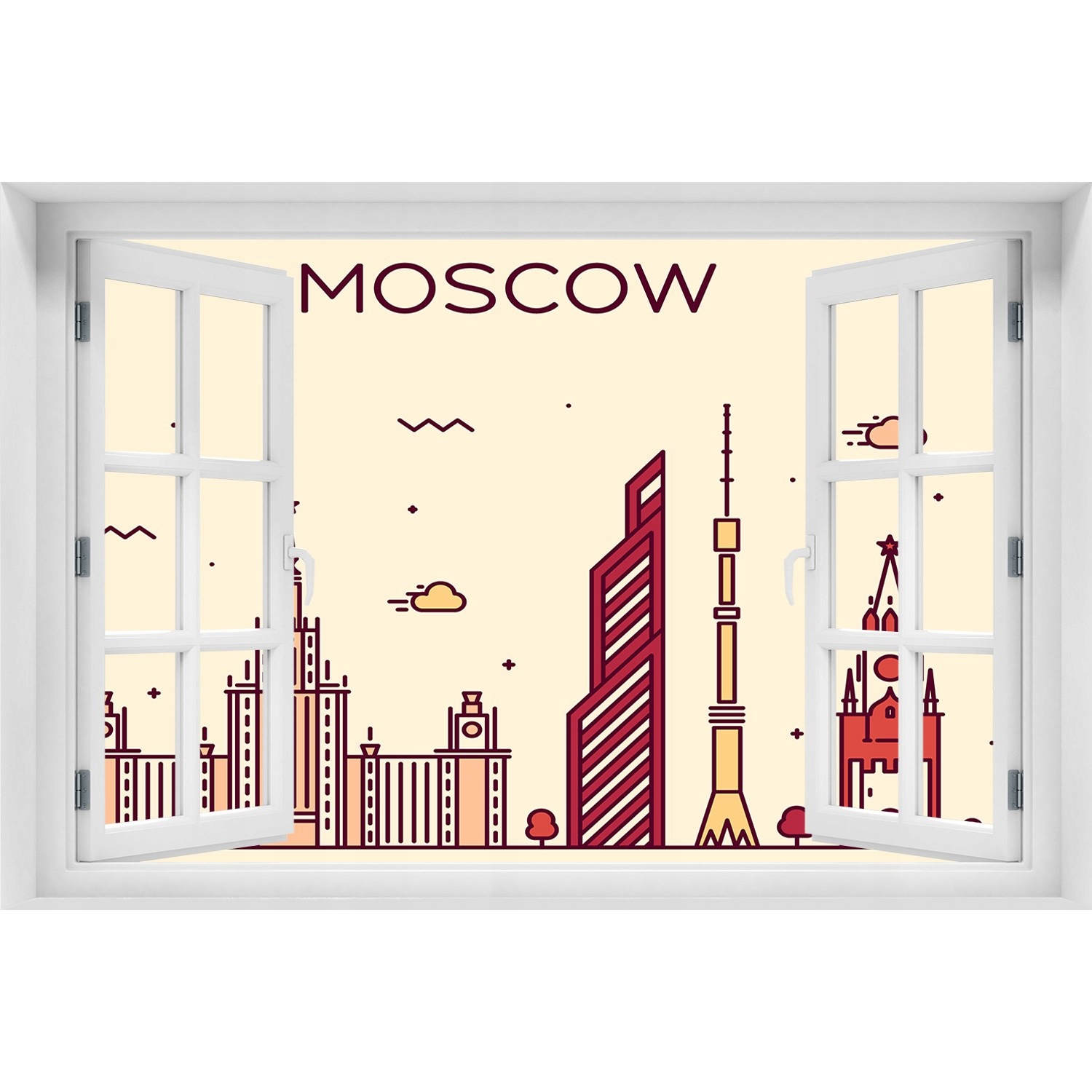 

Samoprzylepna Naklejka na ścianę Moskwa budynki