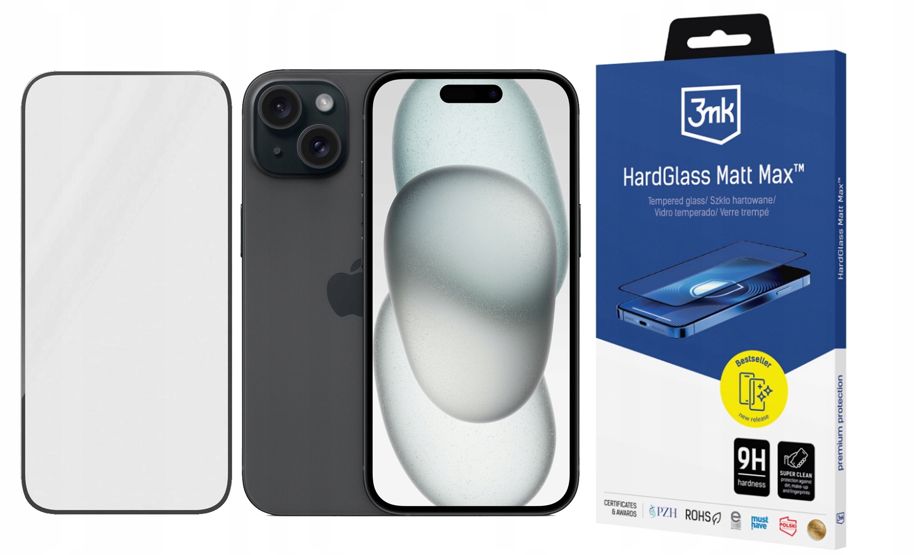 3mk Matné Sklo Hardglass Matt Max pro iPhone 15