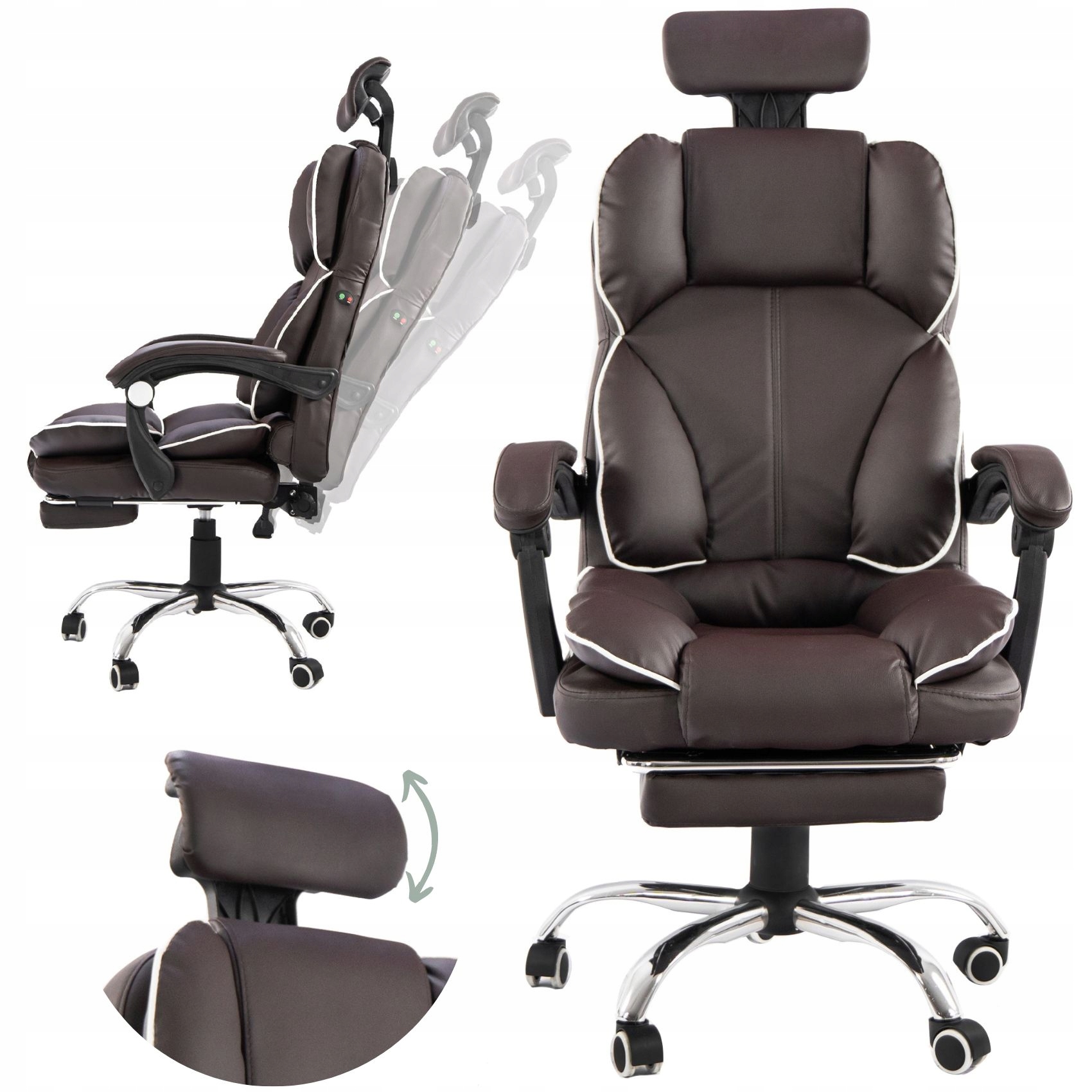 Otočná Kancelárska Stolička Masážny Prístroj S Podnožkou Do Kancelárskej Izby