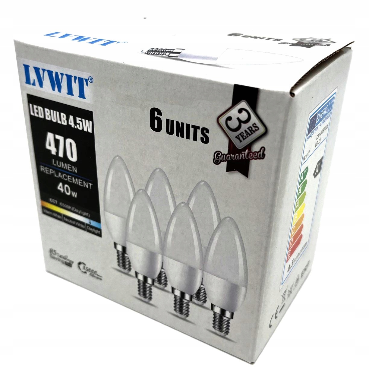 

Żarówka Led 6szt 4,5W 470lm E14 6500K Lvwit Zimna
